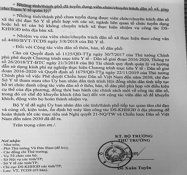 Vì sao 559 cán bộ dân số tại Thanh Hóa bỗng nhiên mất việc?