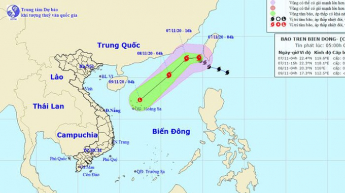 Bão số 10 gây gió lớn giật cấp 11 trên Biển Đông