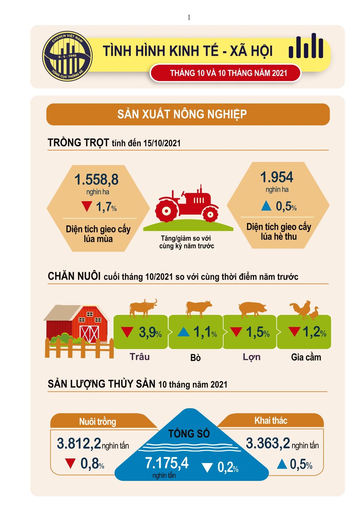 Toàn cảnh kinh tế, xã hội Việt Nam tháng 10 và 10 tháng năm 2021
