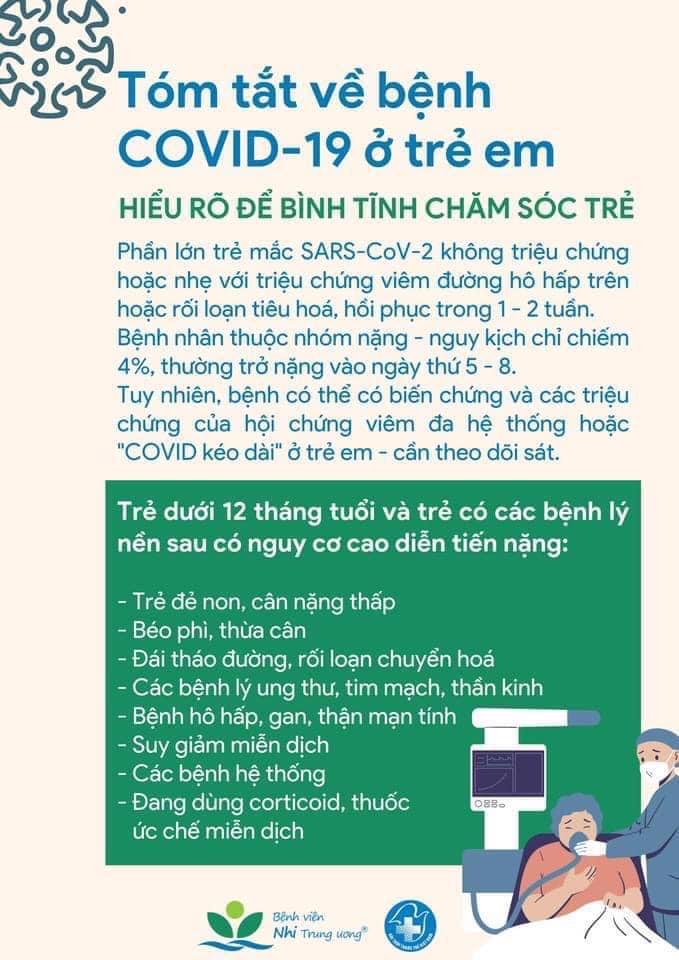 Hướng dẫn chăm sóc trẻ mắc Covid-19 tại nhà