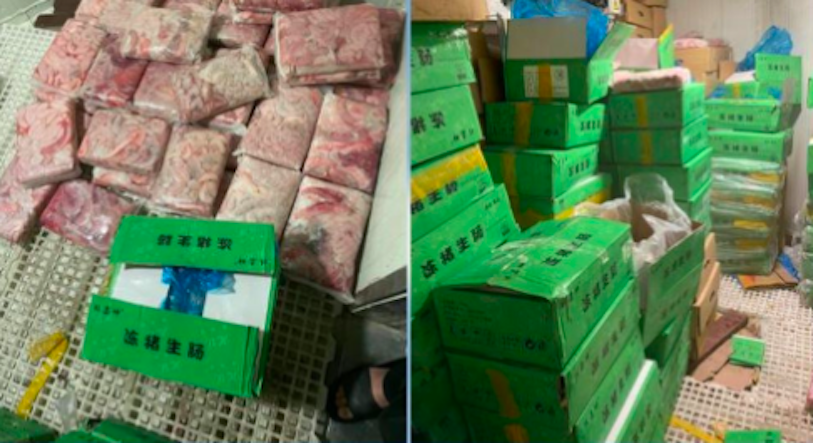 Hà Nội: Thu giữ hơn 1 tấn tràng lợn không rõ nguồn gốc chuẩn bị 