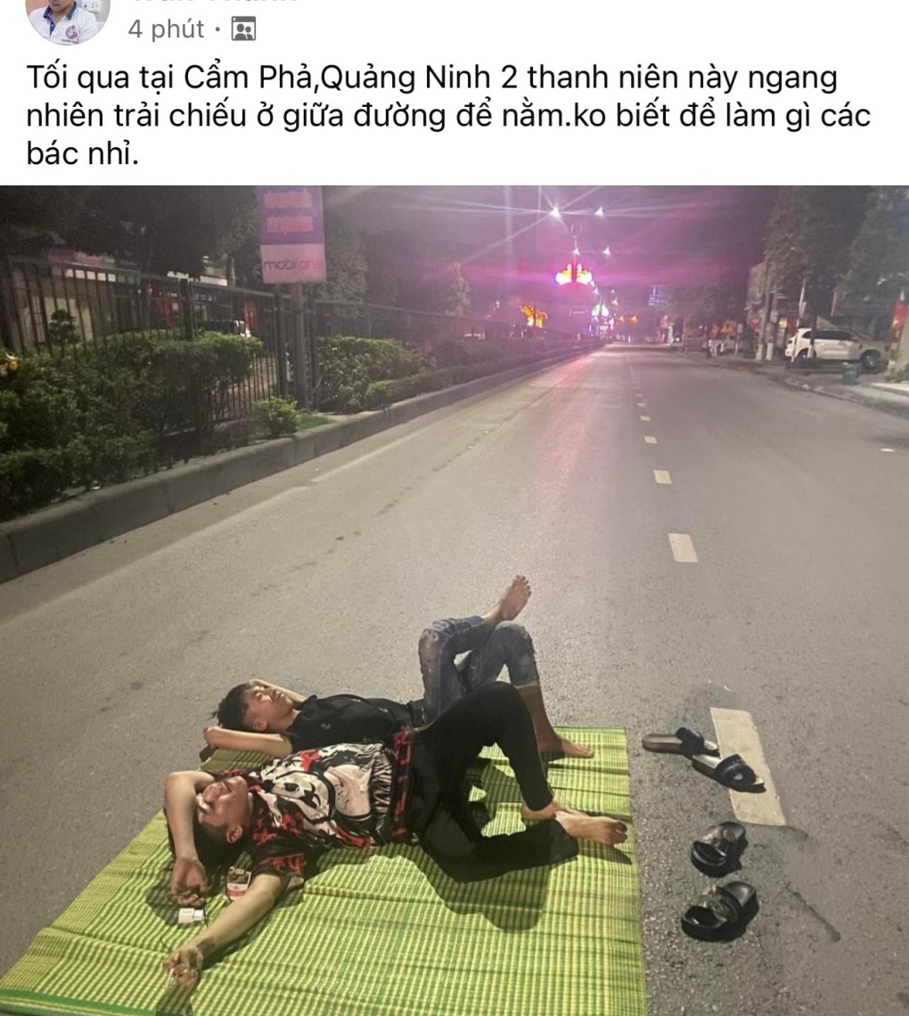 Quảng Ninh: Triệu tập 2 đối tượng nằm trên quốc lộ chụp ảnh 