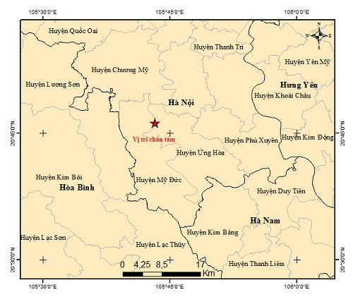 Động đất tại huyện Mỹ Đức, Hà Nội