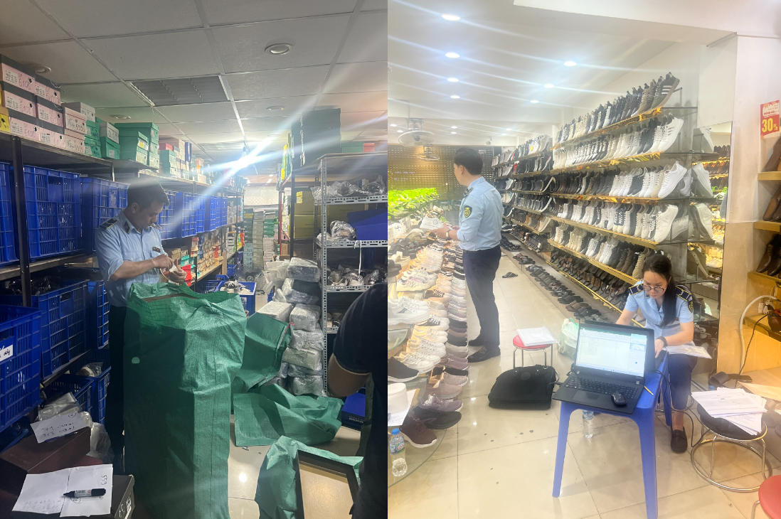 Phát hiện 2.570 sản phẩm giày, dép có dấu hiệu giả mạo tại Tùng Moscow Cầu Giấy