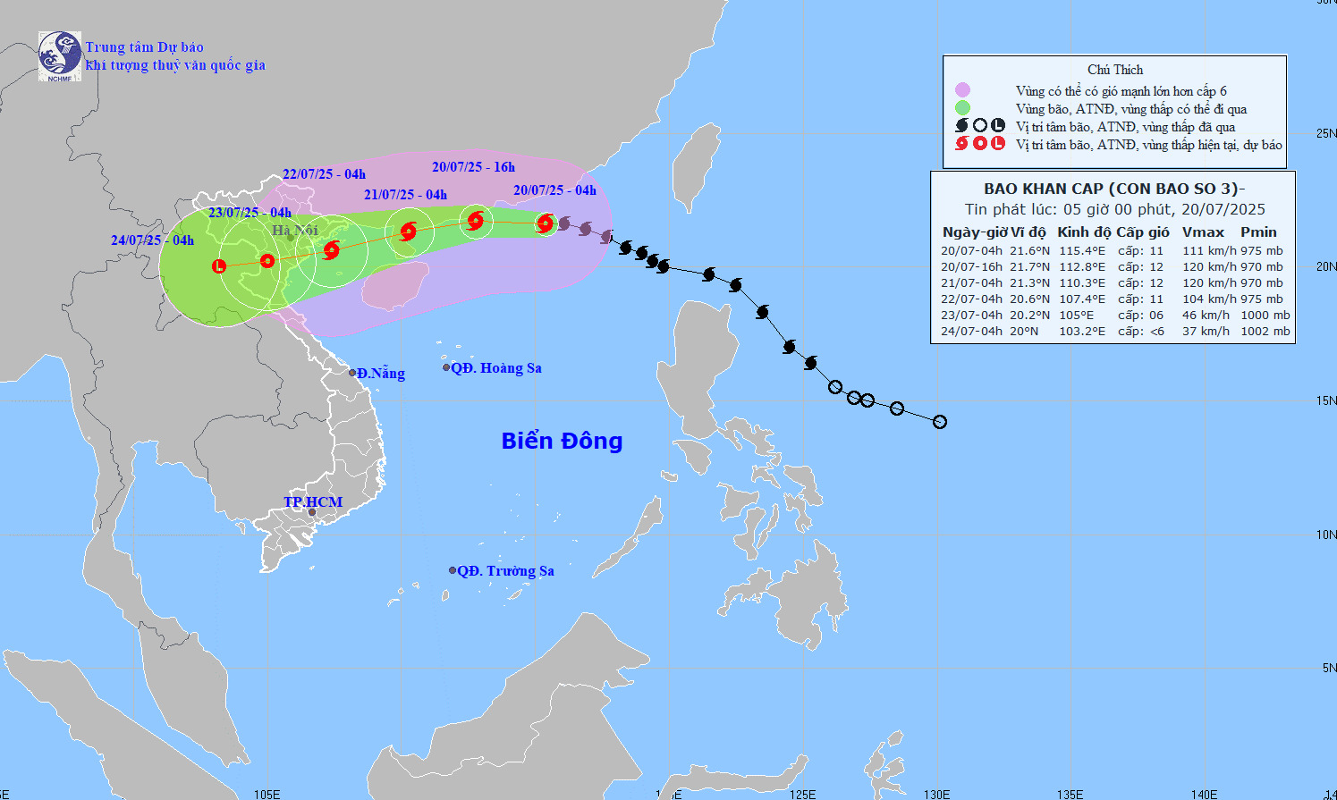 Hà Nội gió mạnh cấp 6, giật cấp 7-8, mưa lớn hơn 250mm