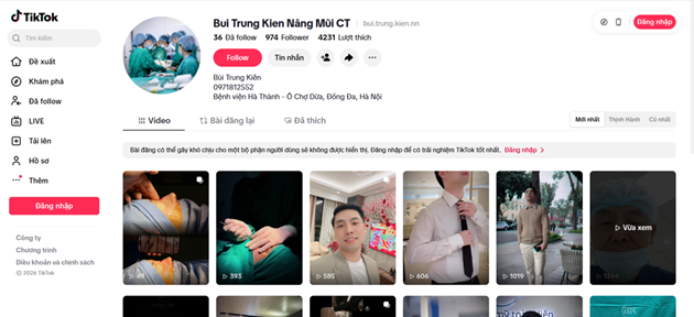 Ông Bùi Trung Kiên quảng bá dịch vụ nâng mũi tại Bệnh viện Đa khoa Hà Thành: Cần làm rõ vai trò tư vấn chuyên môn