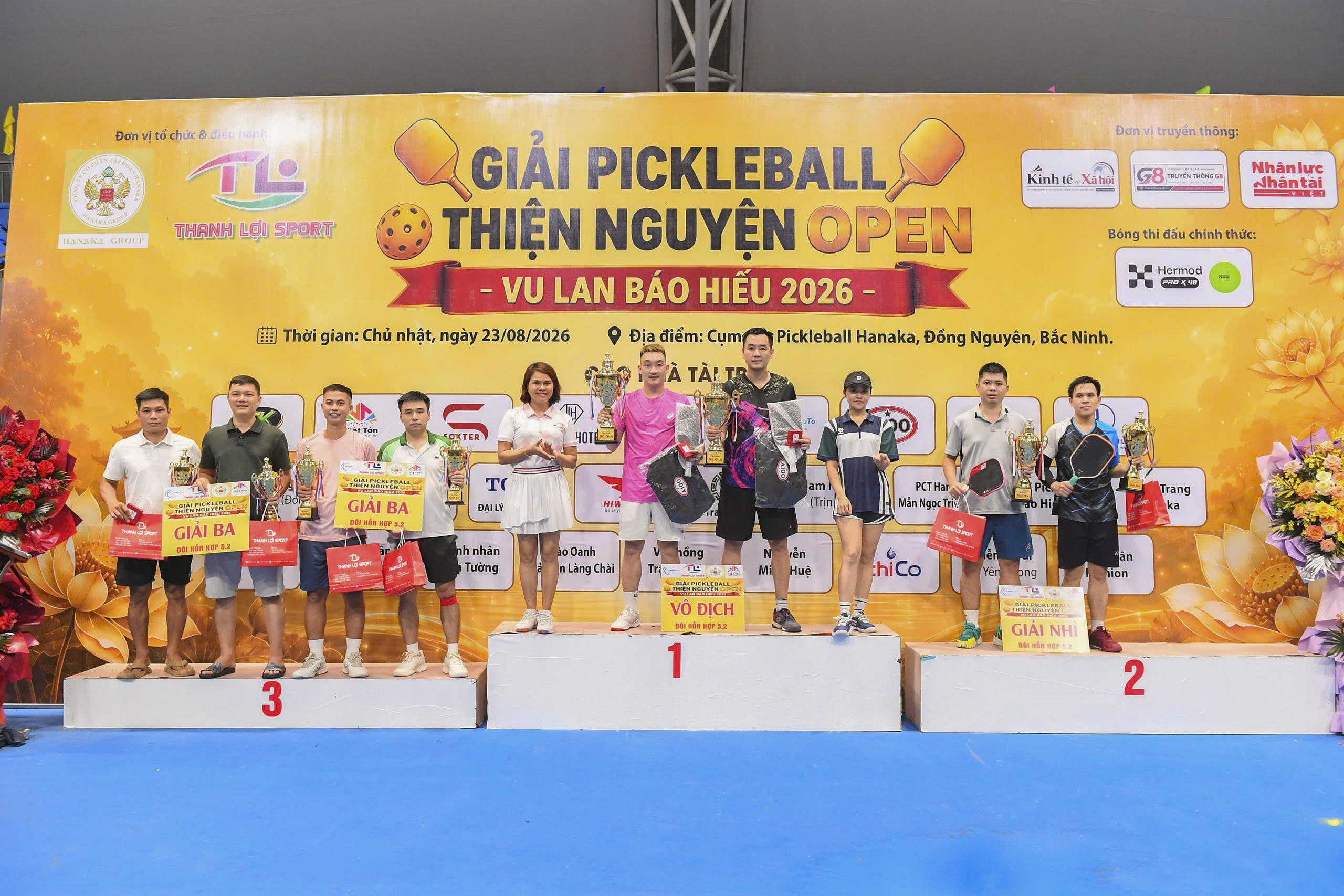 Giải Pickleball Thiện Nguyện Open 2026 khép lại với dấu ấn thể thao và tinh thần sẻ chia mùa Vu Lan