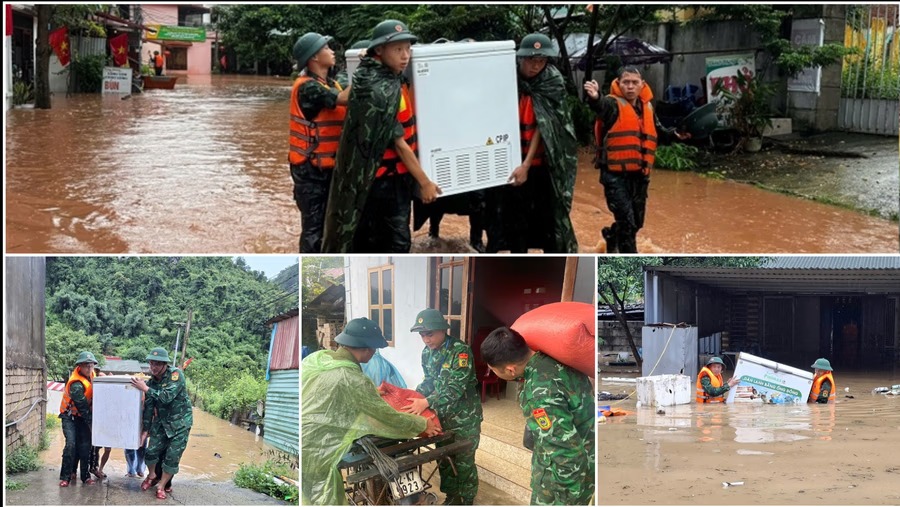 Hàng trăm nghìn bộ đội thường trực, dân quân tự vệ tham gia cứu hộ, khắc phục hậu quả do ảnh hưởng của bão số 4